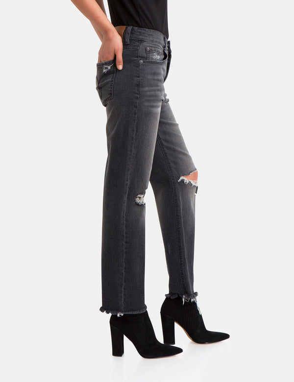 Heather Ripped Straight Leg Jean