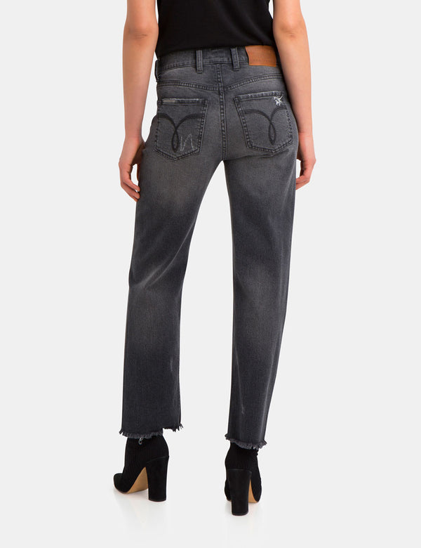 Heather Ripped Straight Leg Jean