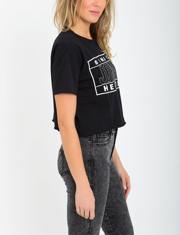 Kimberly Studded Crop Tee