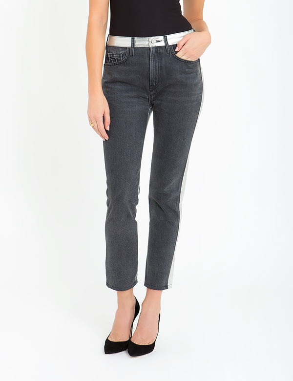 Two-Tone Contrast Bonded Metallic Vintage Straight