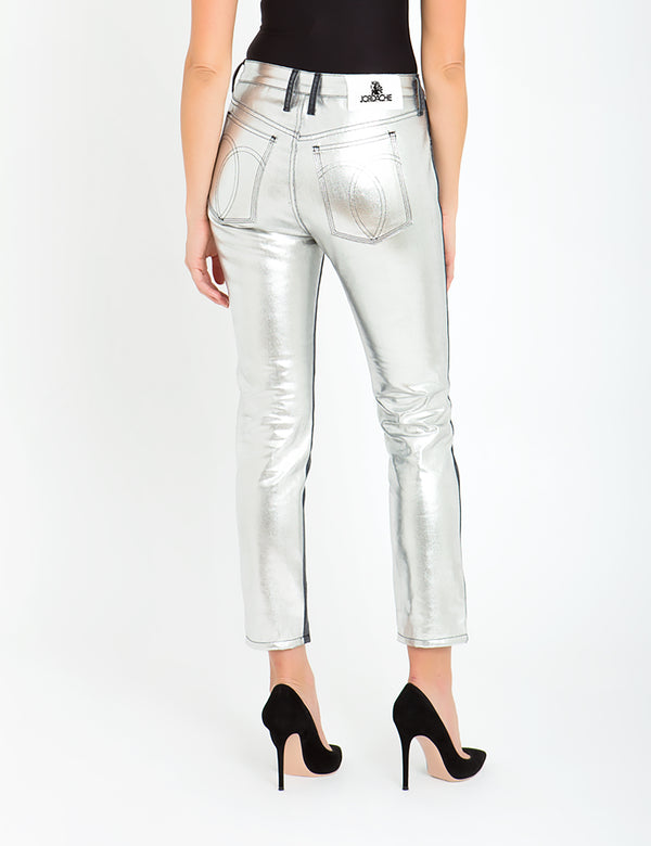 Two-Tone Contrast Bonded Metallic Vintage Straight