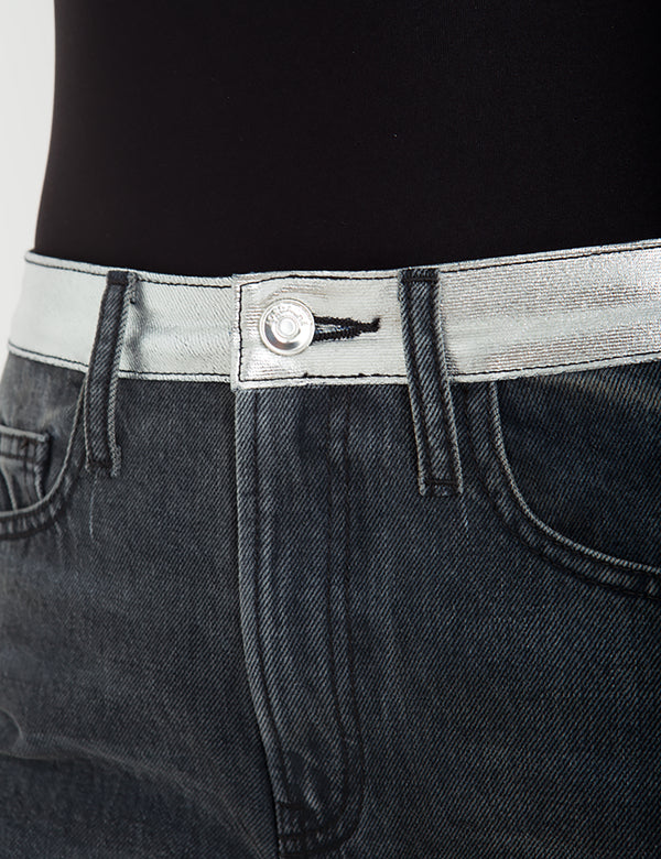 Two-Tone Contrast Bonded Metallic Vintage Straight