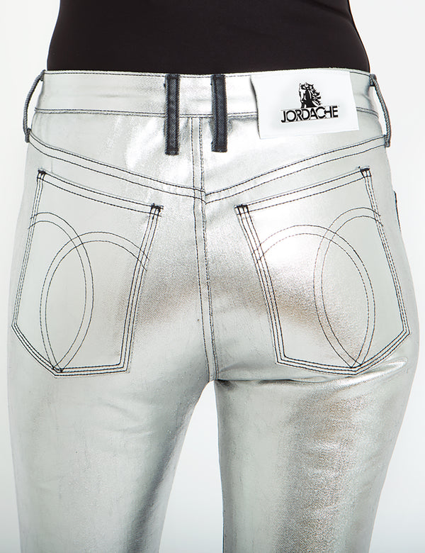 Two-Tone Contrast Bonded Metallic Vintage Straight