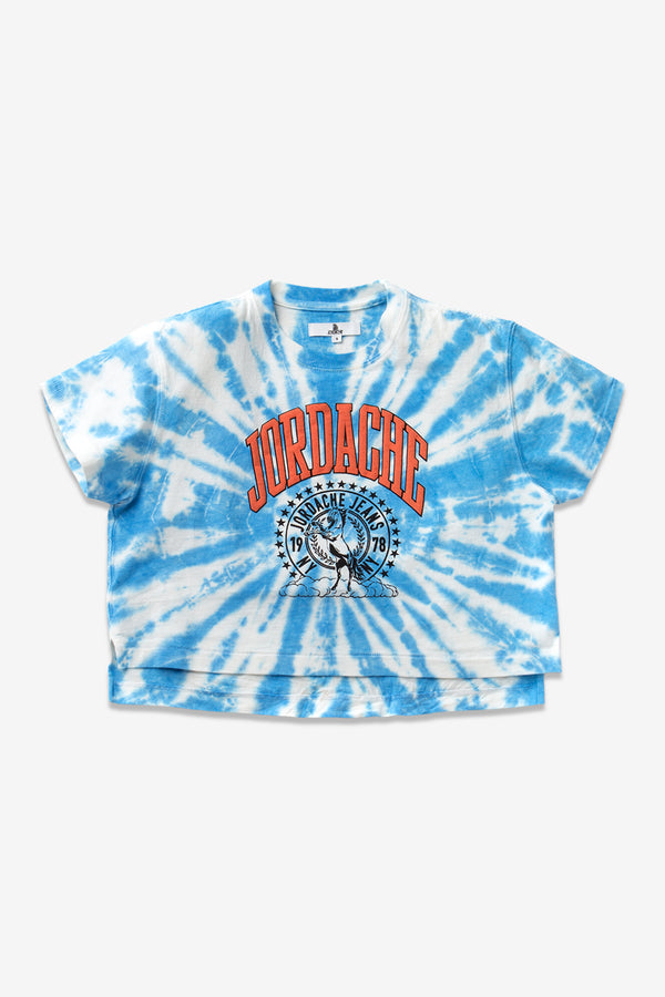 BLUE LAGOON TIE-DYE CROPPED T-SHIRT