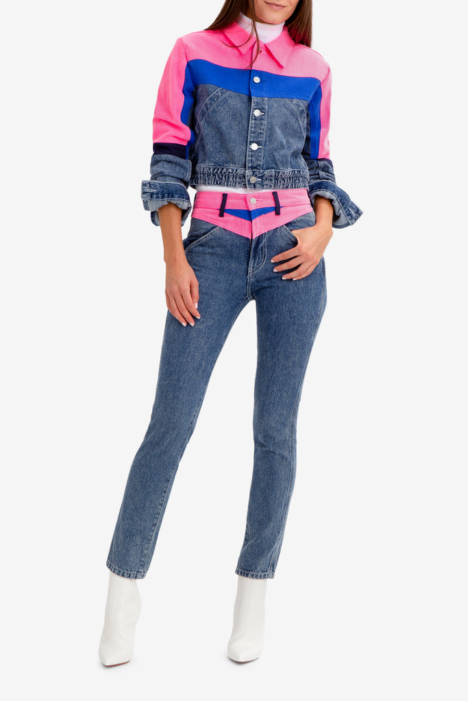 Jacket Jordache Acid Wash Jeans LIGHT ACID WASH DENIM SKI JACKET