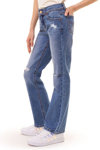 Girls Destructed Bootcut Jeans