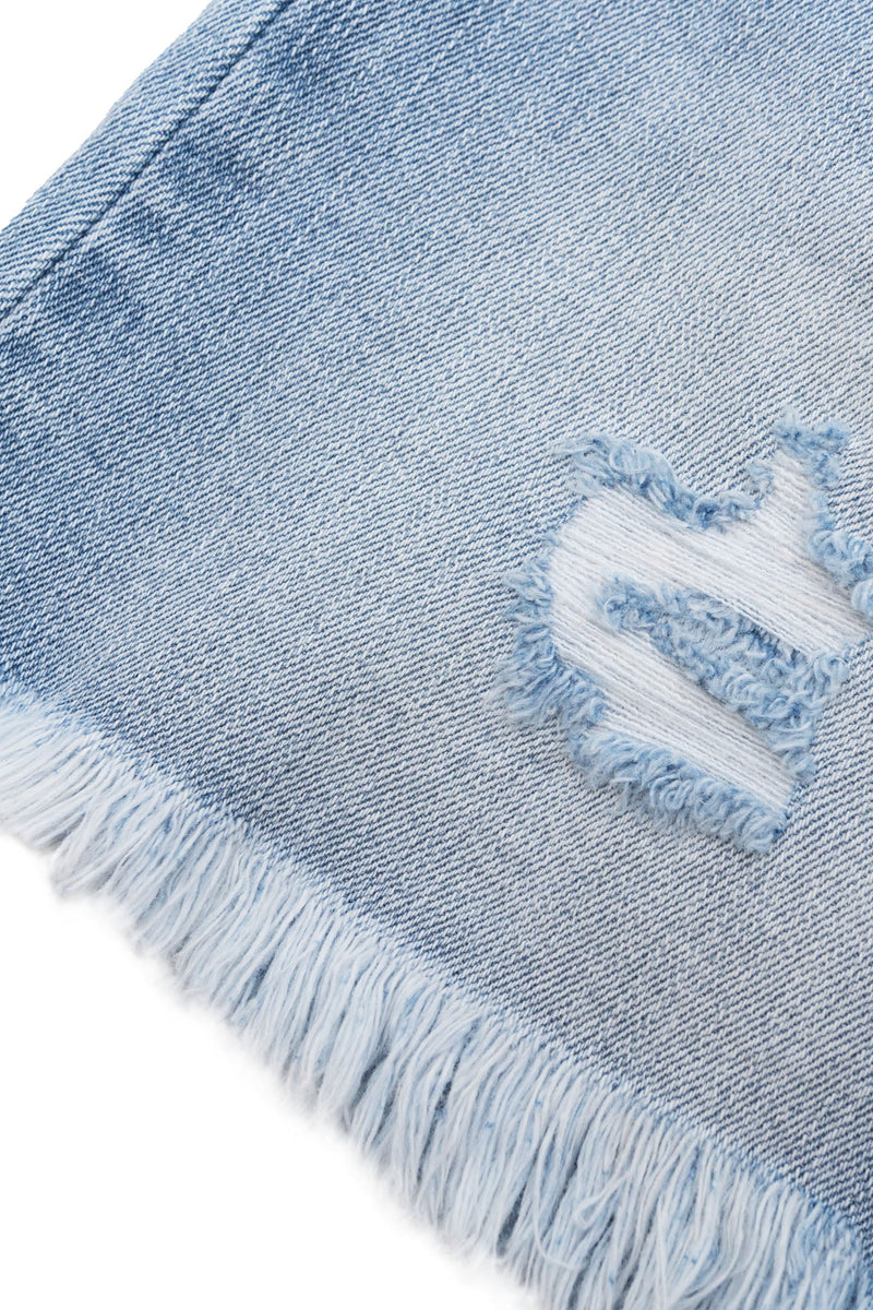 Girls Frayed Hem Denim Skirt