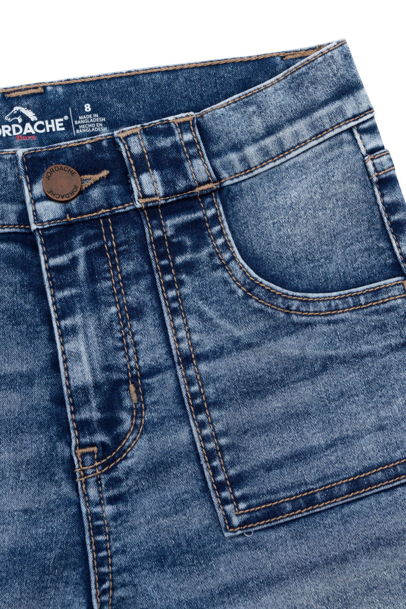 Girls Patch Pocket Flare Jeans – Jordache