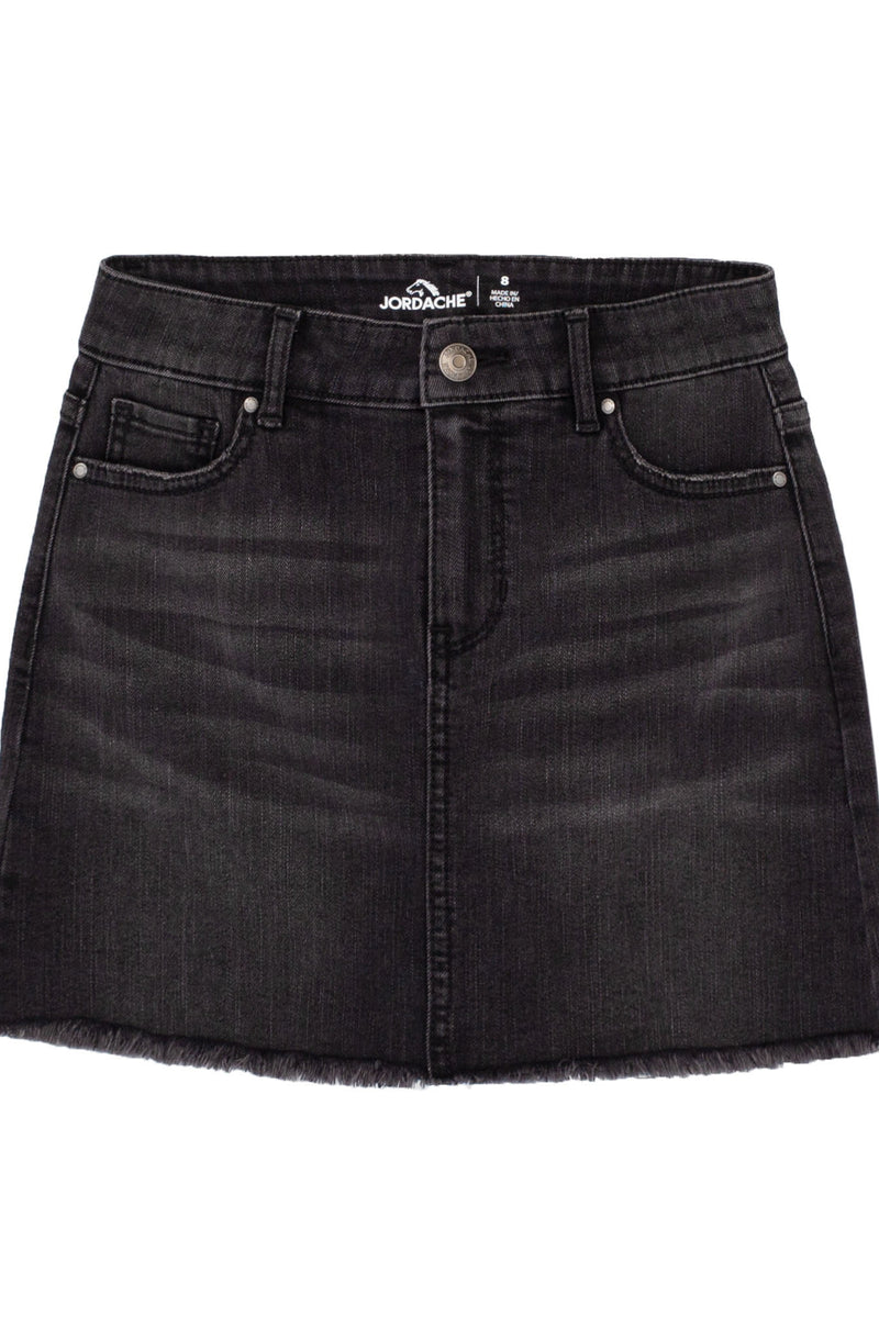 Girls Frayed Hem Denim Skirt