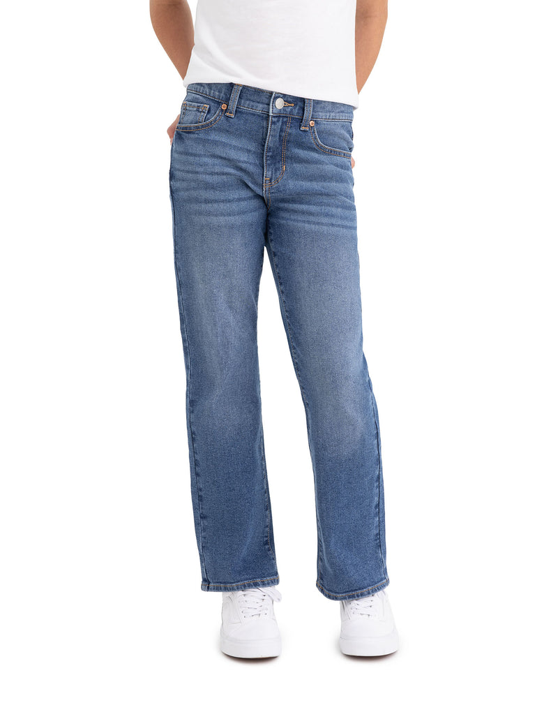 Girls High Rise Baggy Straight Jean