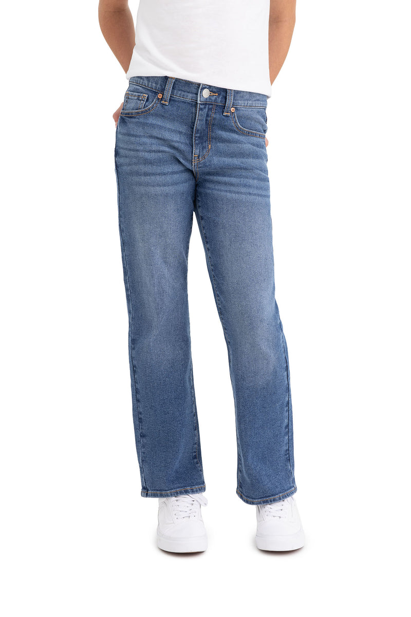 Girls High Rise Baggy Straight Jean