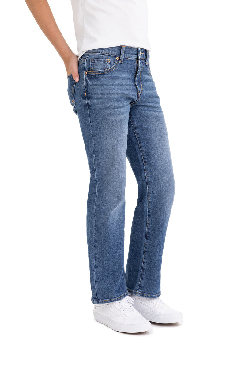 Girls High Rise Baggy Straight Jean