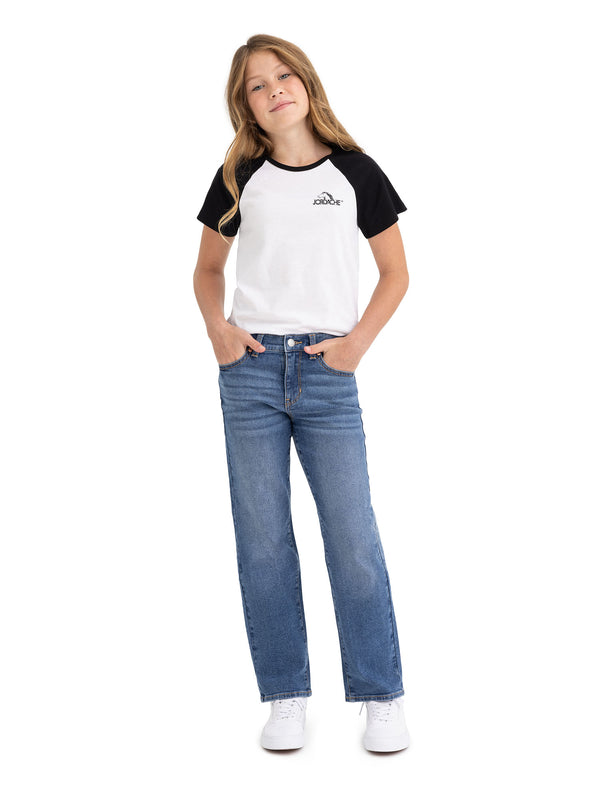 Girls High Rise Baggy Straight Jean