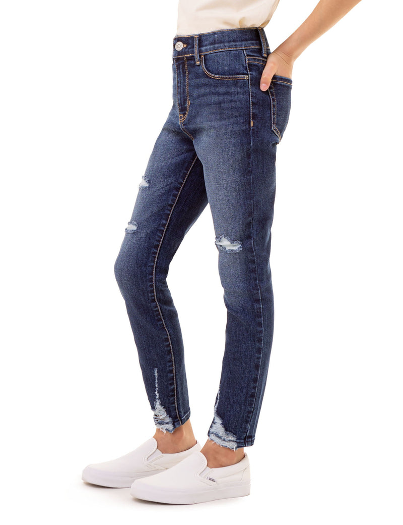 Girls Destructed Ankle Super Skinny Jeans