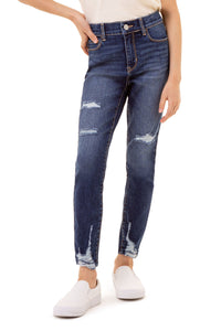 Girls Destructed Ankle Super Skinny Jeans