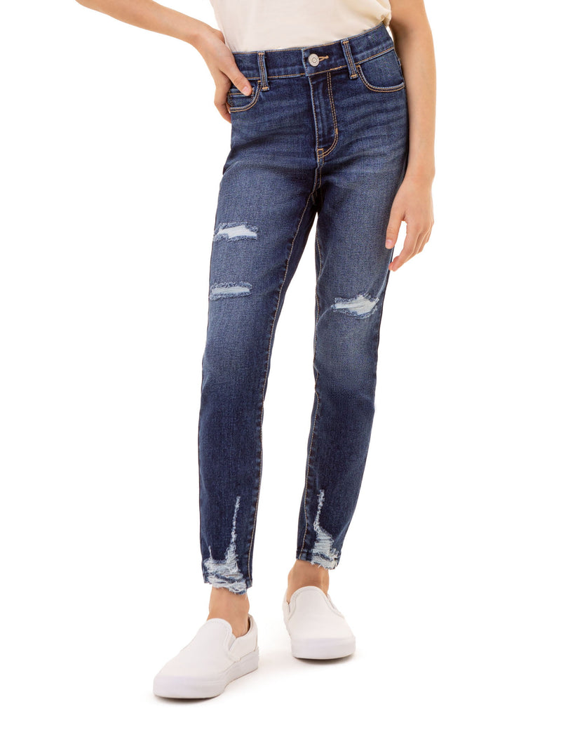 Girls Destructed Ankle Super Skinny Jeans