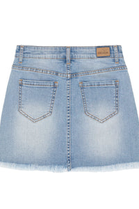 Girls Frayed Hem Denim Skirt