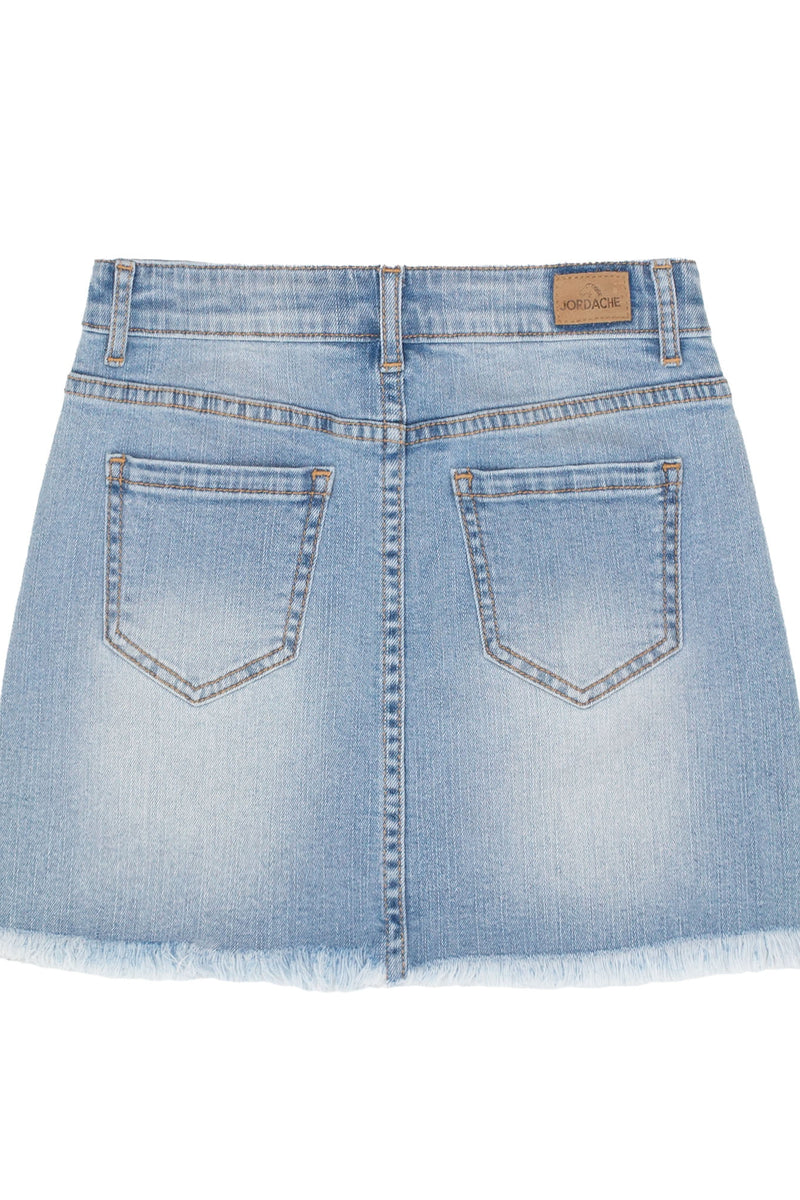 Girls Frayed Hem Denim Skirt Jordache