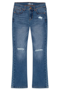 Girls Destructed Bootcut Jeans