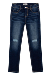 Girls Mid Rise Destructed Skinny Jean