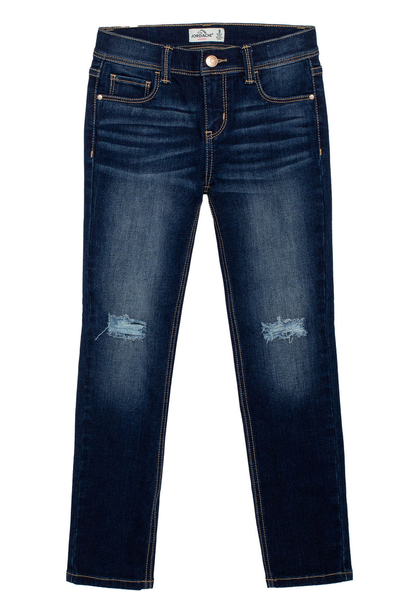 Girls Mid Rise Destructed Skinny Jean