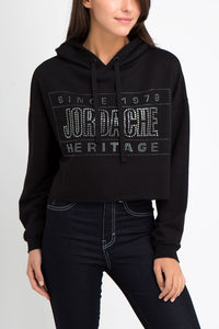 Kelly Cropped Studded Hoodie