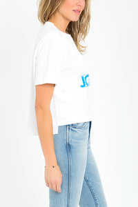 Blue Logo Cropped T-Shirt