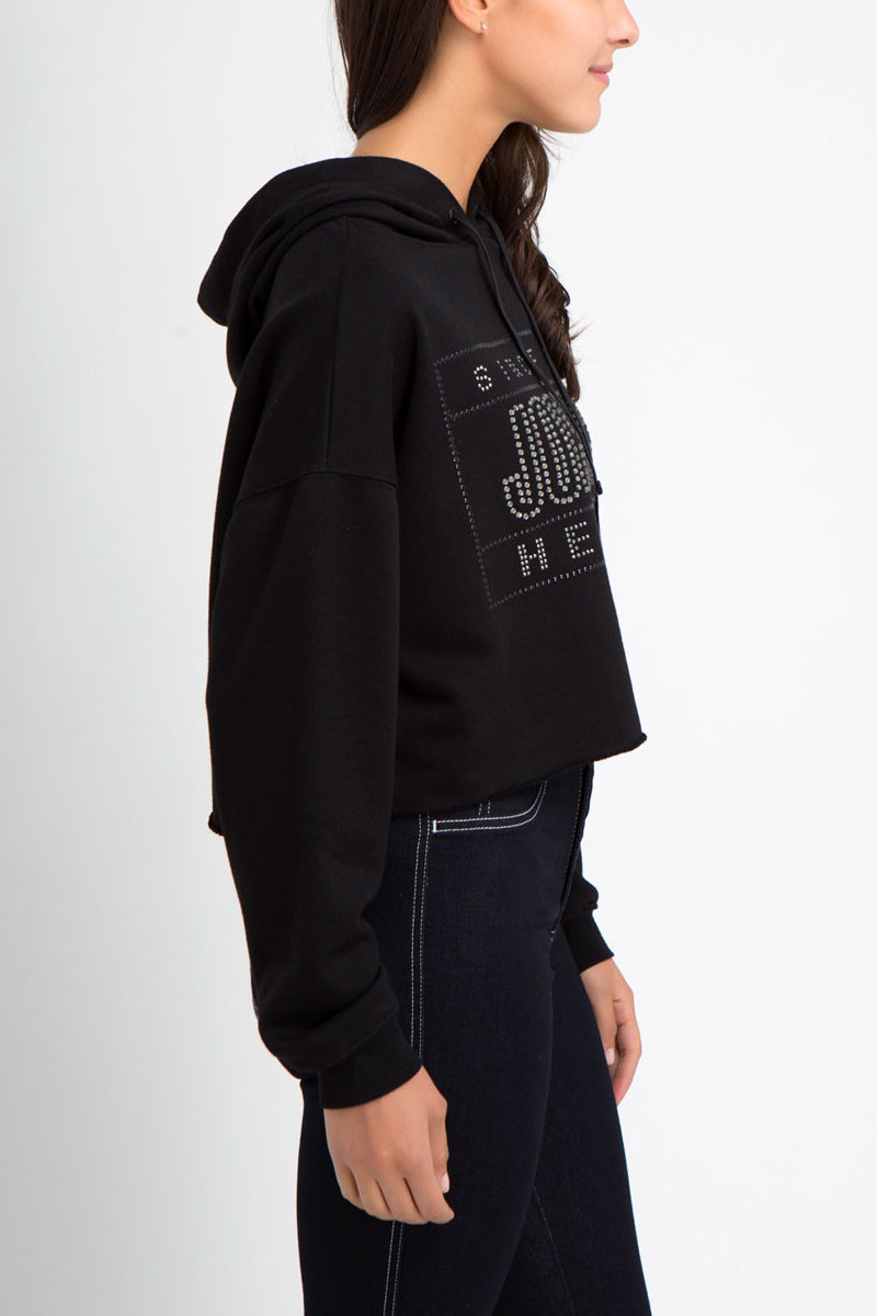Kelly Cropped Studded Hoodie
