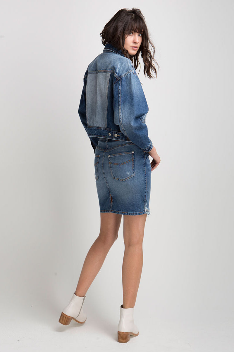 Suzanne Cotton Two-Tone Denim Jacket