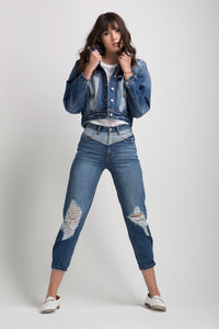 Suzanne Cotton Two-Tone Denim Jacket