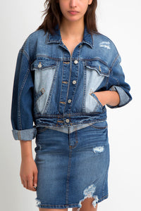 Suzanne Cotton Two-Tone Denim Jacket