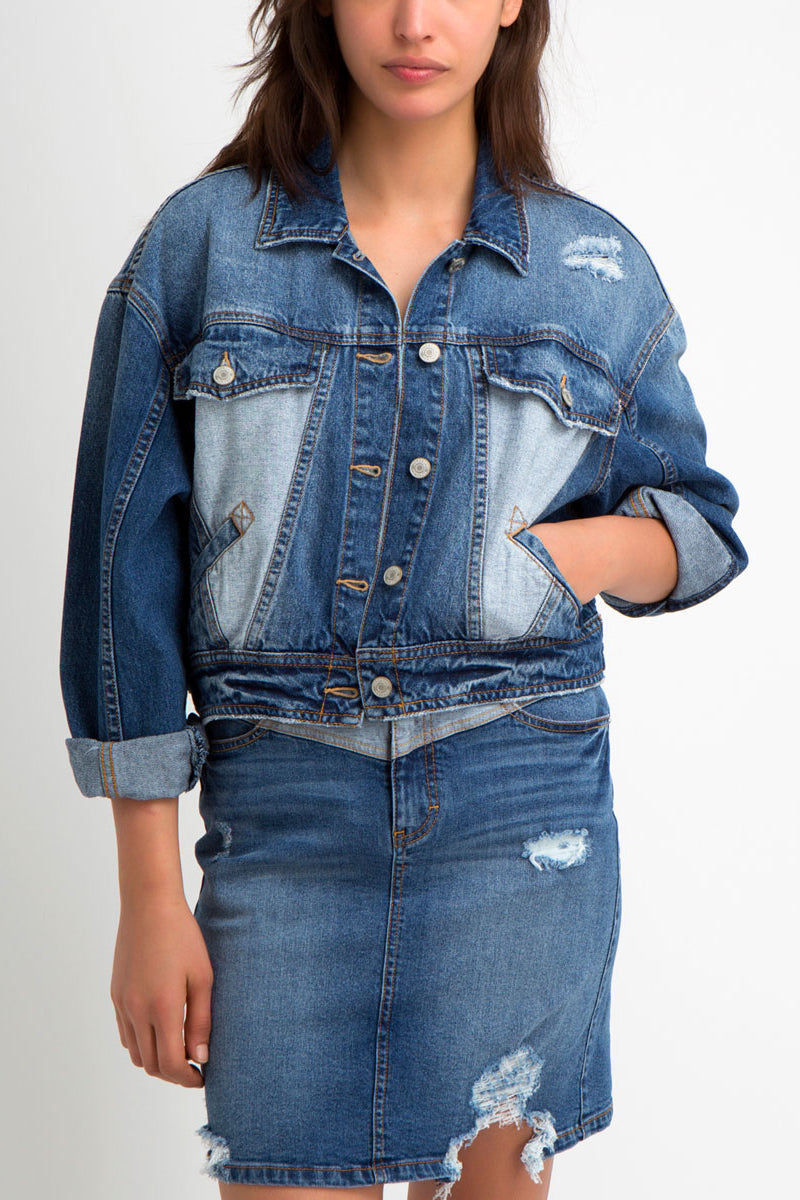 Suzanne Cotton Two-Tone Denim Jacket