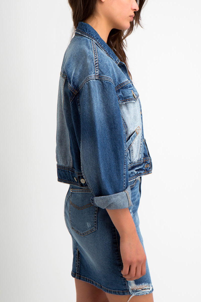 Suzanne Cotton Two-Tone Denim Jacket