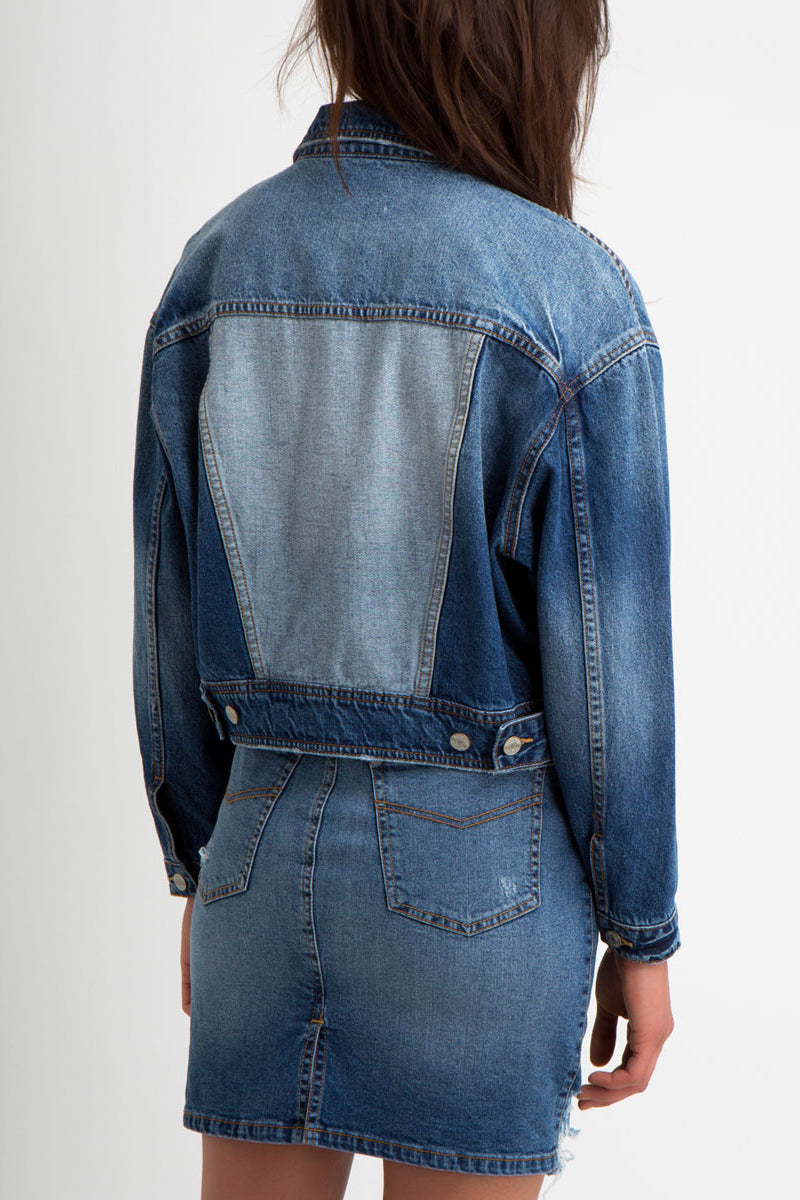 Suzanne Cotton Two-Tone Denim Jacket