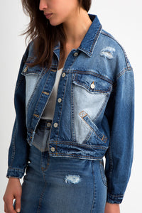 Suzanne Cotton Two-Tone Denim Jacket