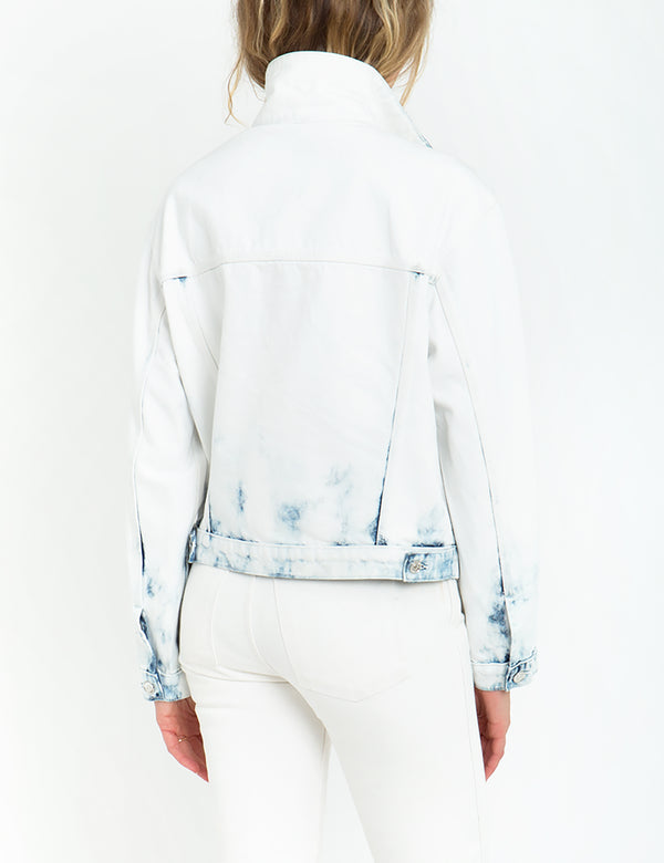 Indigo Zip Tie Cropped Jacket