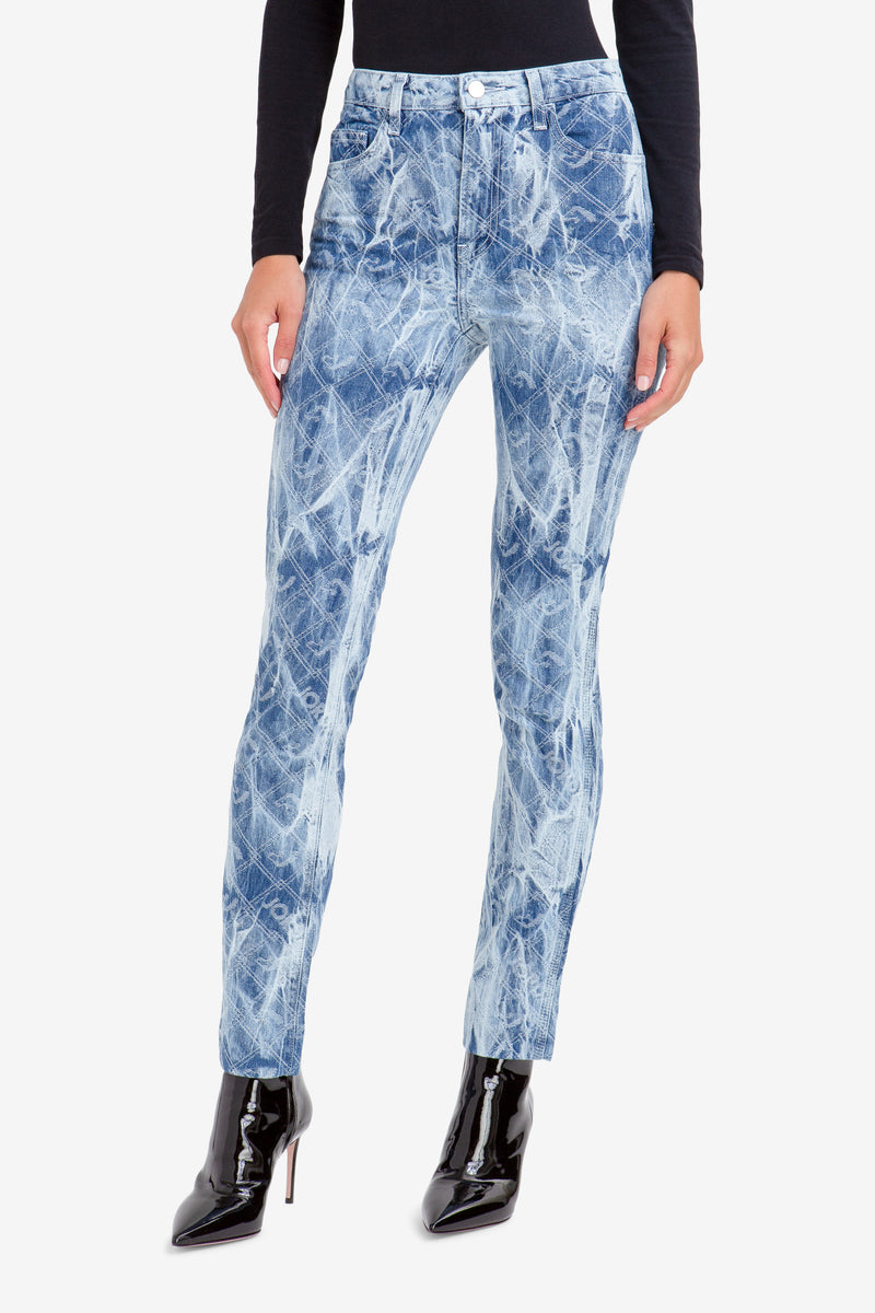 TIE-DYE LOGO JACQUARD HIGH RISE SLIM