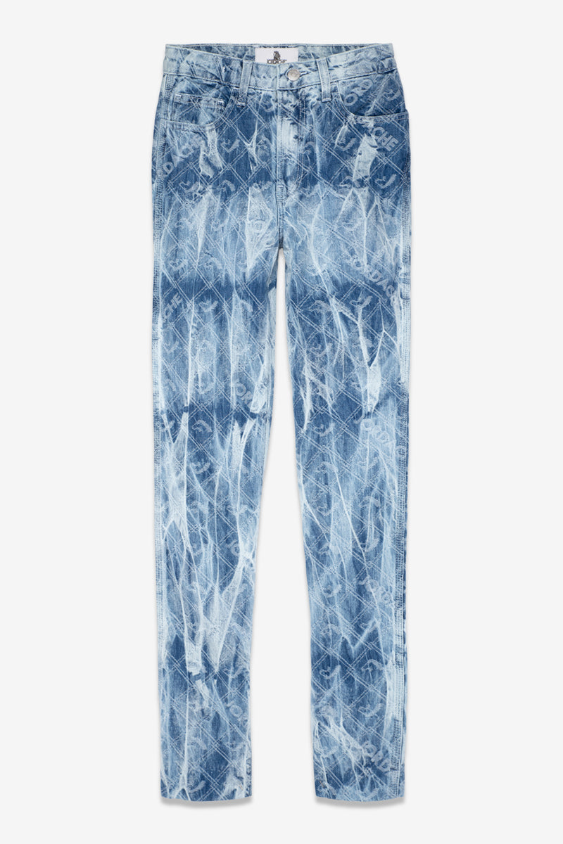 TIE-DYE LOGO JACQUARD HIGH RISE SLIM