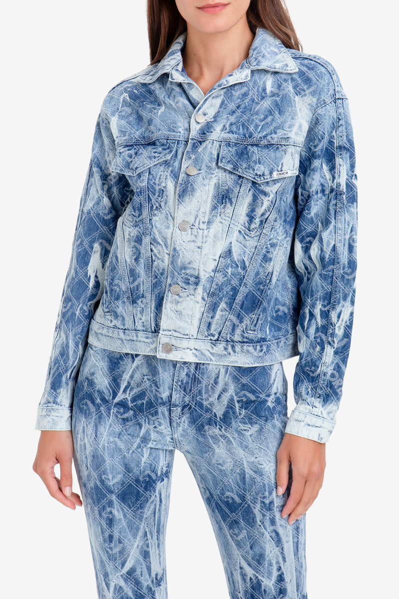 TIE-DYE LOGO JACQUARD OVERSIZED JACKET