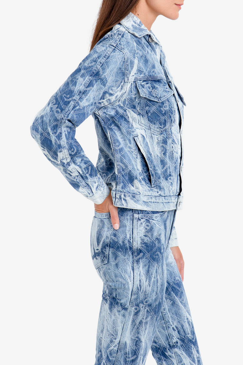 TIE-DYE LOGO JACQUARD OVERSIZED JACKET