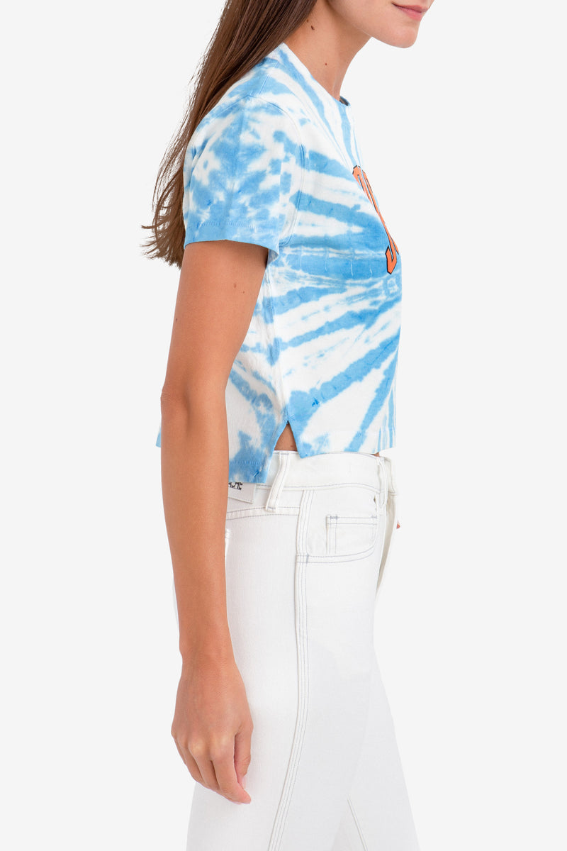 BLUE LAGOON TIE-DYE CROPPED T-SHIRT