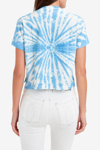 BLUE LAGOON TIE-DYE CROPPED T-SHIRT