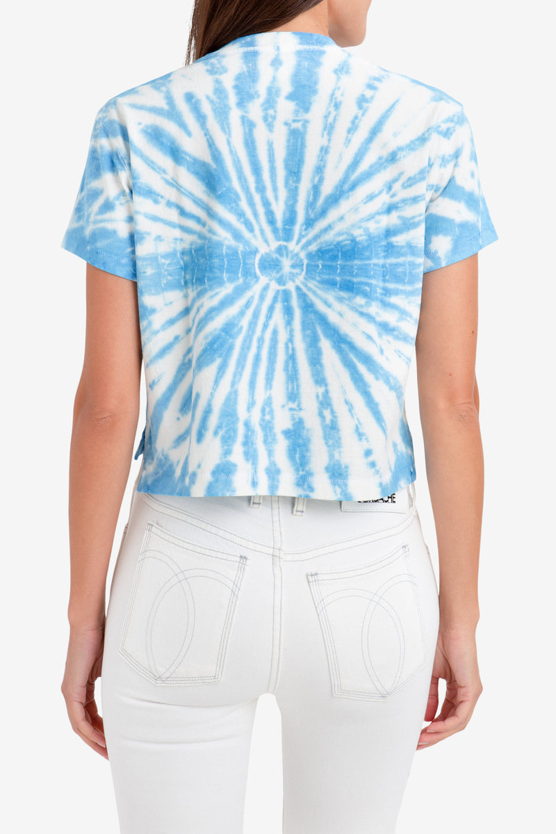 BLUE LAGOON TIE-DYE CROPPED T-SHIRT