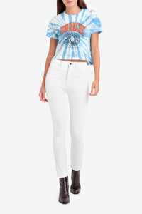 BLUE LAGOON TIE-DYE CROPPED T-SHIRT