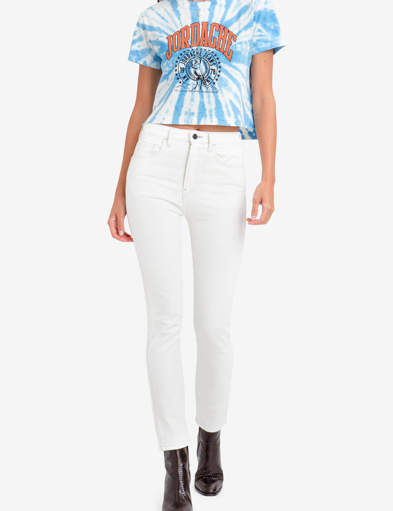 BLUE LAGOON TIE-DYE CROPPED T-SHIRT