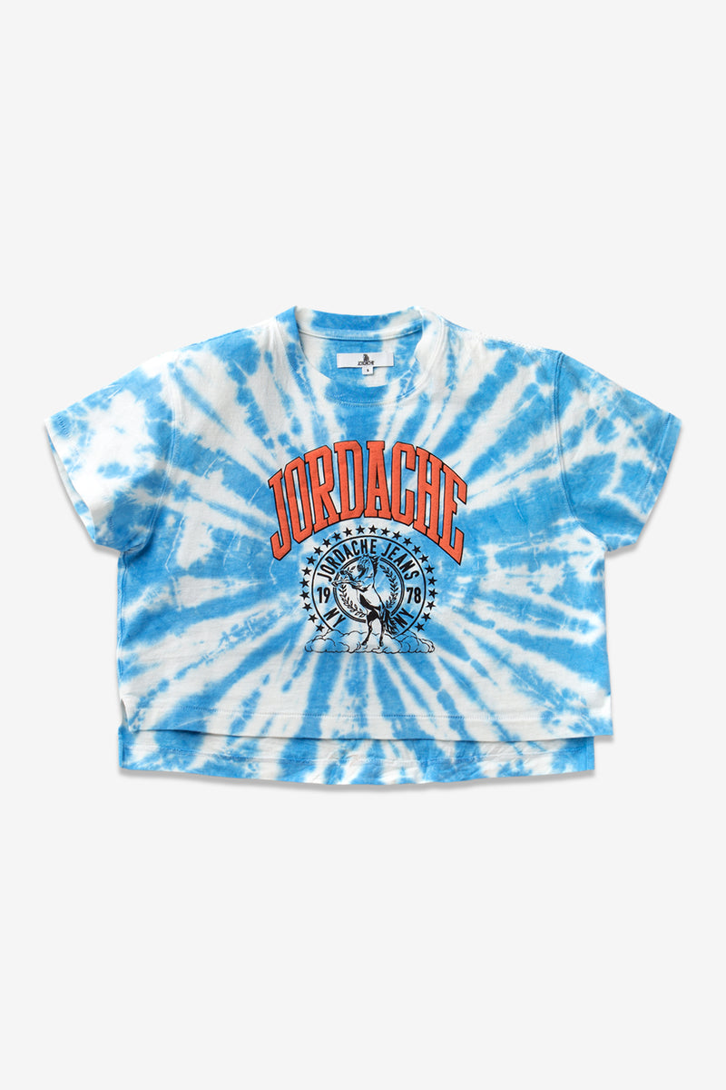 BLUE LAGOON TIE-DYE CROPPED T-SHIRT