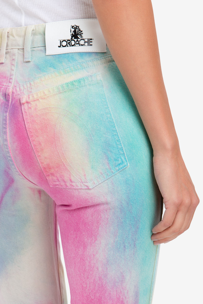 DIAGONAL RAINBOW HIGH RISE VINTAGE CROP