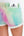 DIAGONAL RAINBOW HIGH RISE ROLLED SHORT