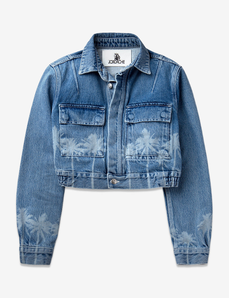 VINTAGE PALM TREE PATCH POCKET JACKET