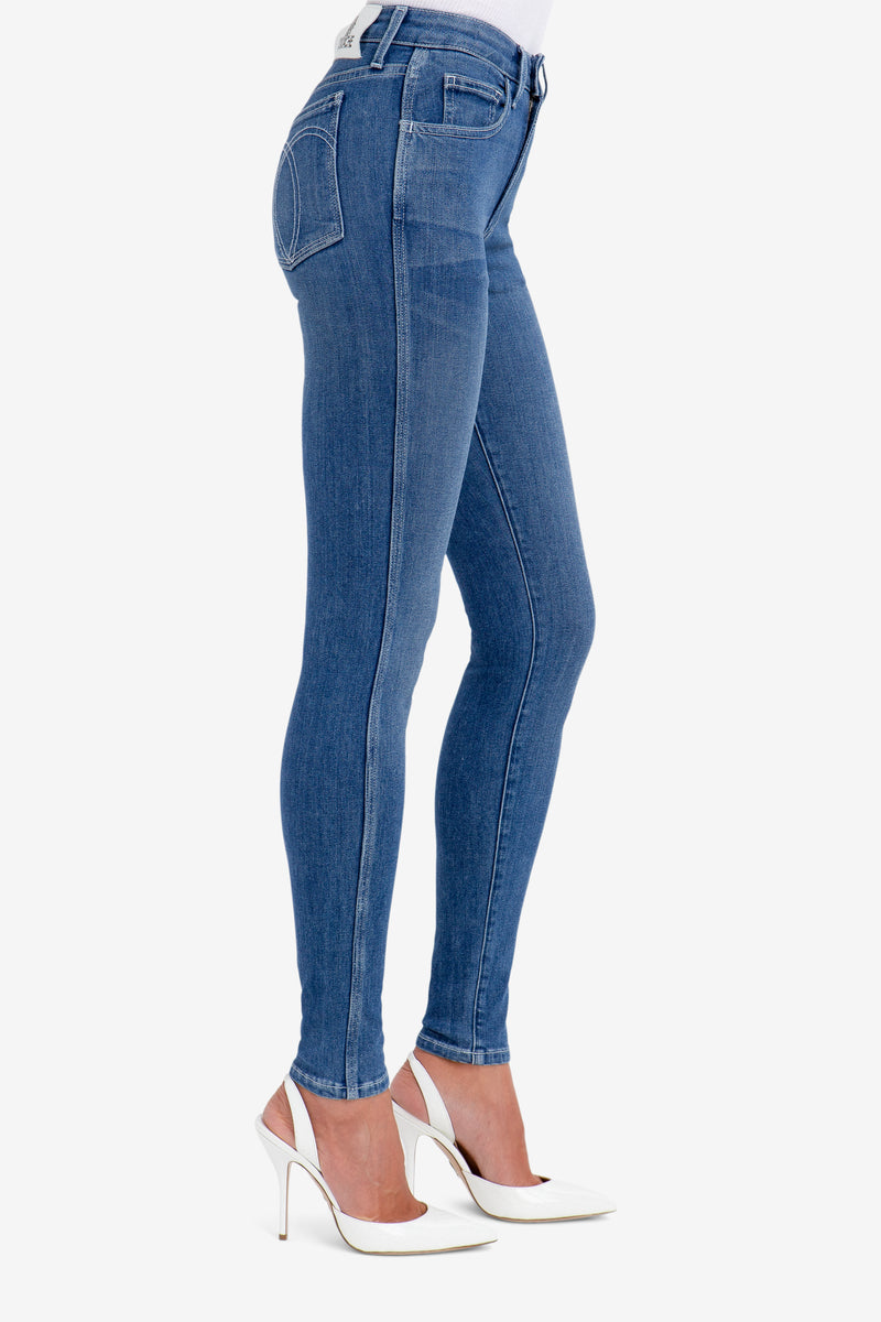 BLUE ARROWHEAD MID RISE SKINNY